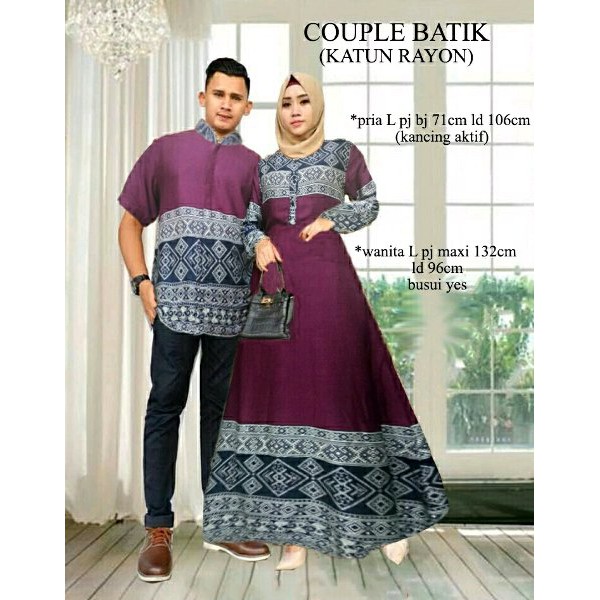 atk cp azura couple mamah papah kemeja pria lengan pendek batik songket etnik kaftan pasangan