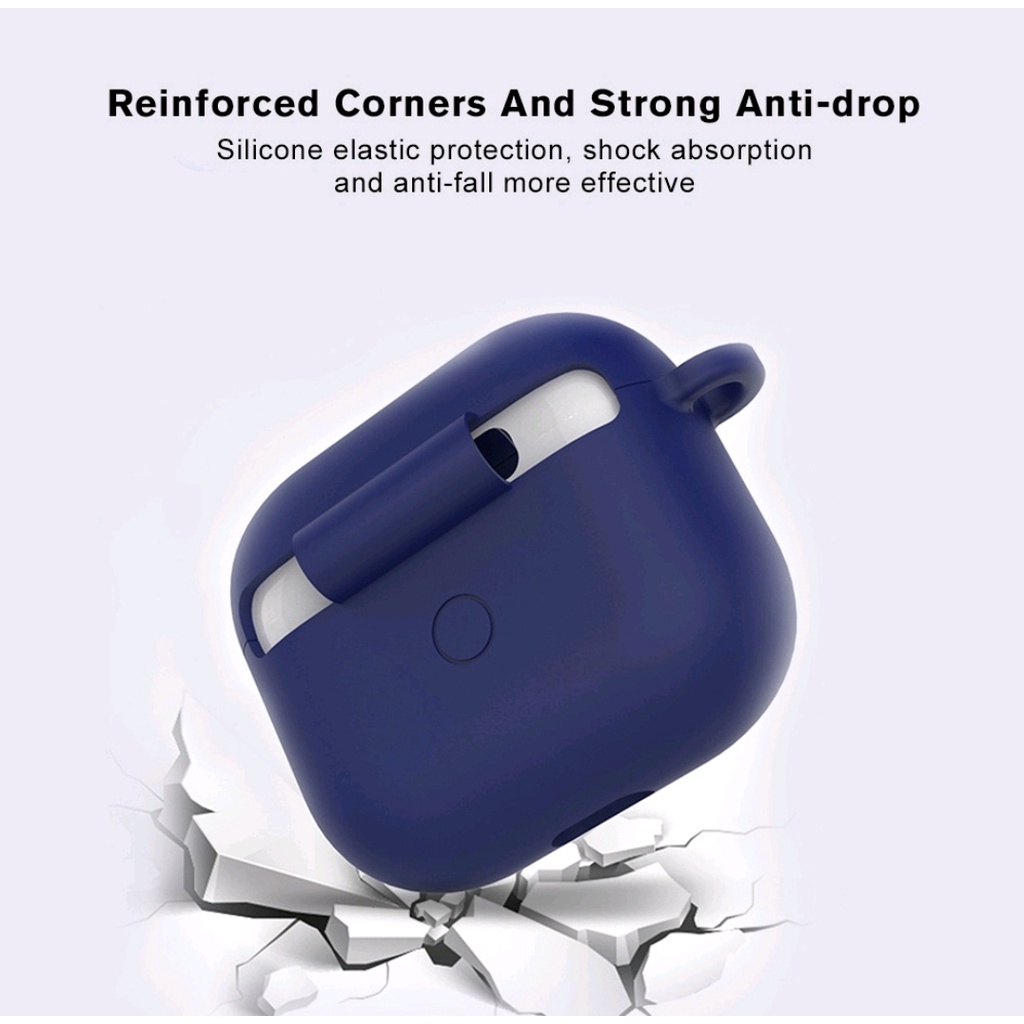 Soft Silicone Apple AIRPODS 3 2021 case cover soft with hook AIRPOD