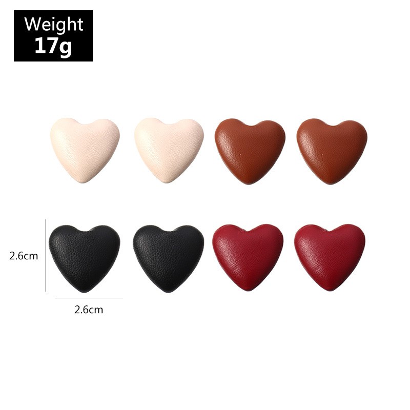 LRC Anting Tusuk Aksesoris Fashion Geometric Leather Love Heart Alloy P5093