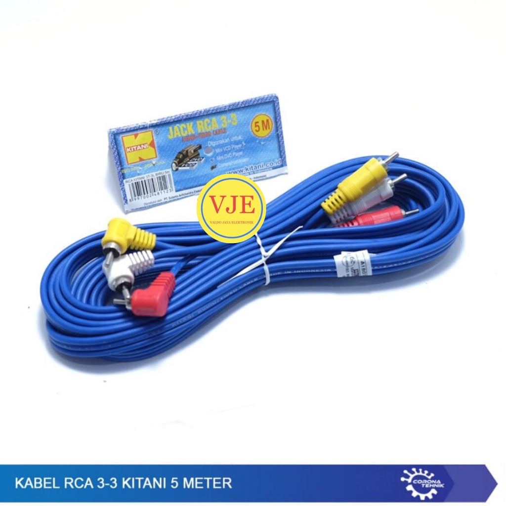 Kabel RCA 3 K 3 Male Merk KITANI ( Cable RCA )