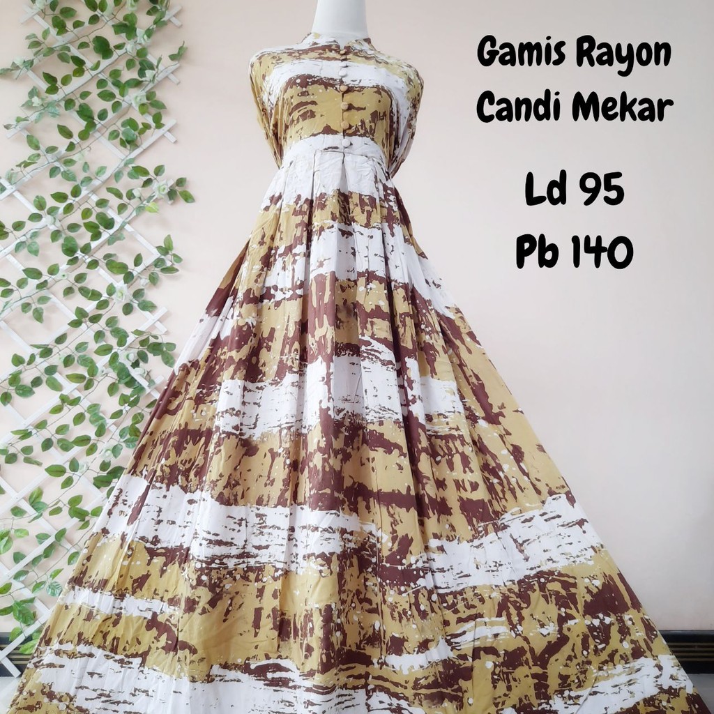 GAMIS RAYON ORI TWIL MOTIF ABSTRAK, GAMIS ELEGANT