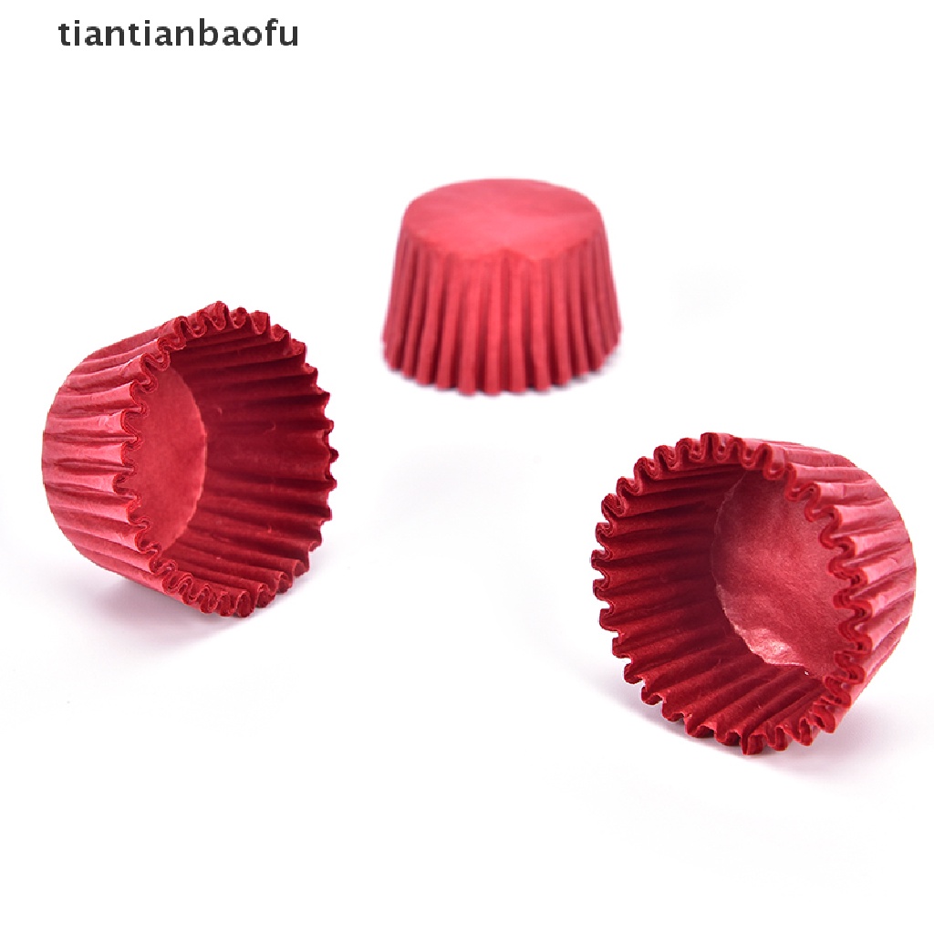 [tiantianbaofu] 500PCS Mini Chocalate Paper Liners Baking Cupcake Cases Muffin Cake Solid Color Boutique