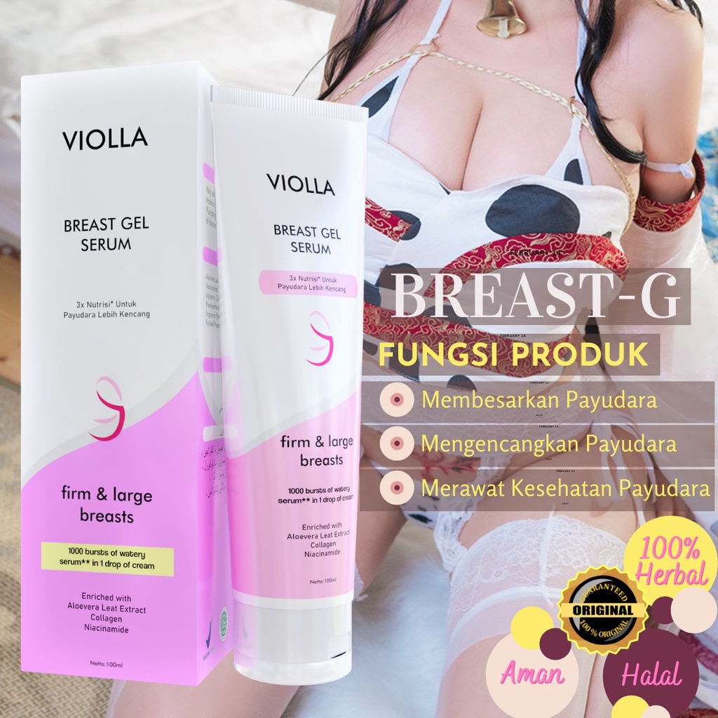 VIOLLA BREAST GEL SERUM/ BREASTMASK / PERFECT BREAST MASK / PEMBESAR PD HERBAL ALAMI/ ORIGINAL/ PENG
