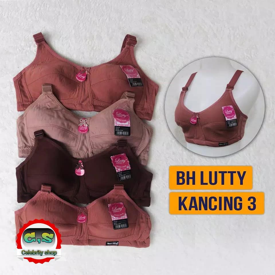BH lutty sport kancing 3 uk ,40,42 | BH tanpa busa tanpa kawat/busa tipis | BRA sport kancing 3