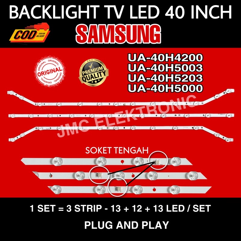 BACKLIGHT TV LED SAMSUNG 40 INC UA40H5000 UA40H5003 UA40H4200 UA40H5203 UA 40H5000 40H5003 40H4200 LAMPU BL 40IN