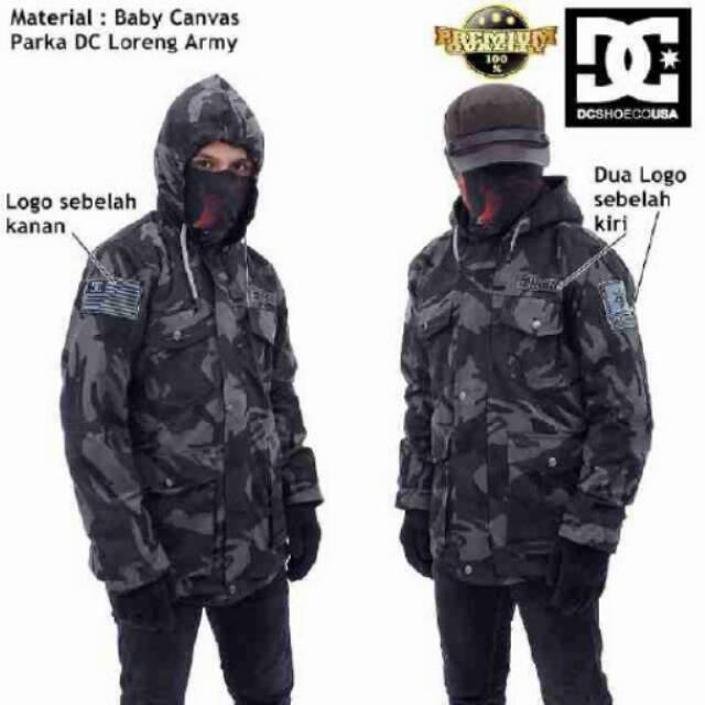 Jaket parka loreng army original pria