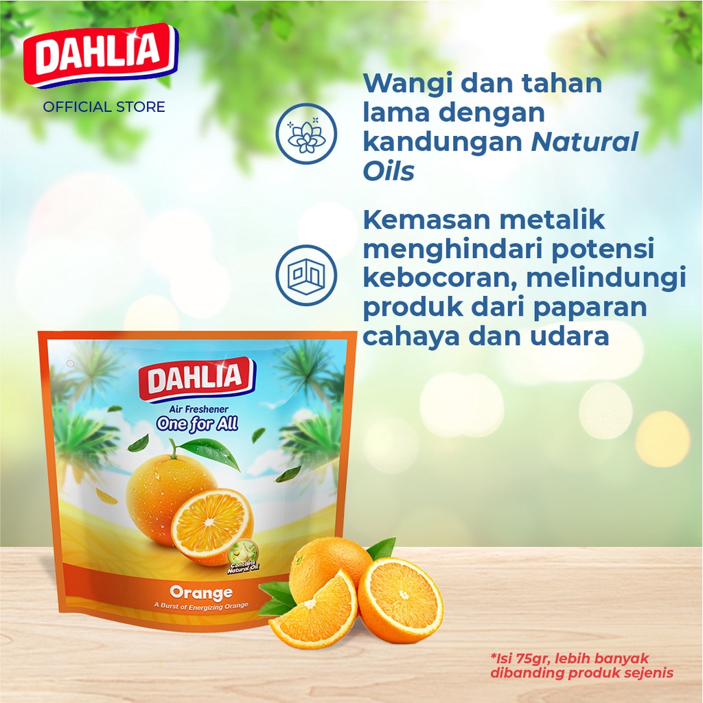 Twin Pack DAHLIA Air Freshener One For All Pengharum Ruangan 75gr - Orange