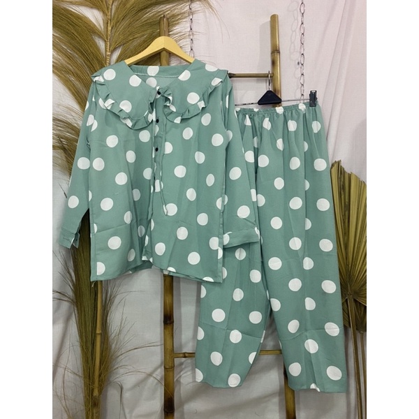 SETELAN CRINKLE POLKADOT BESAR LD 120 || SETELAN CRINKLE JUMBO LD 120