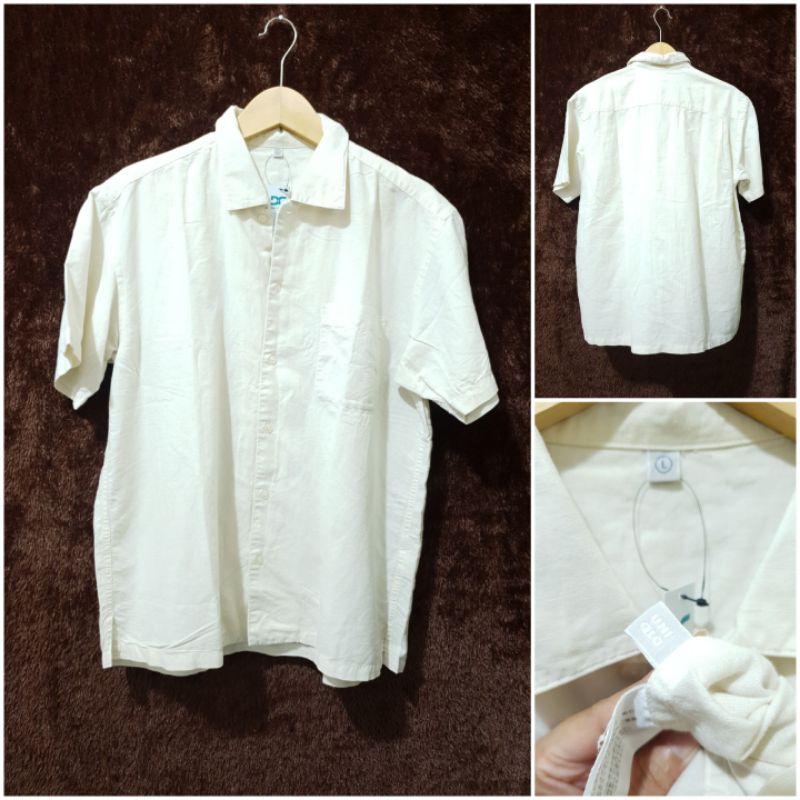 Kemeja Pria UNIQLO L CREAM