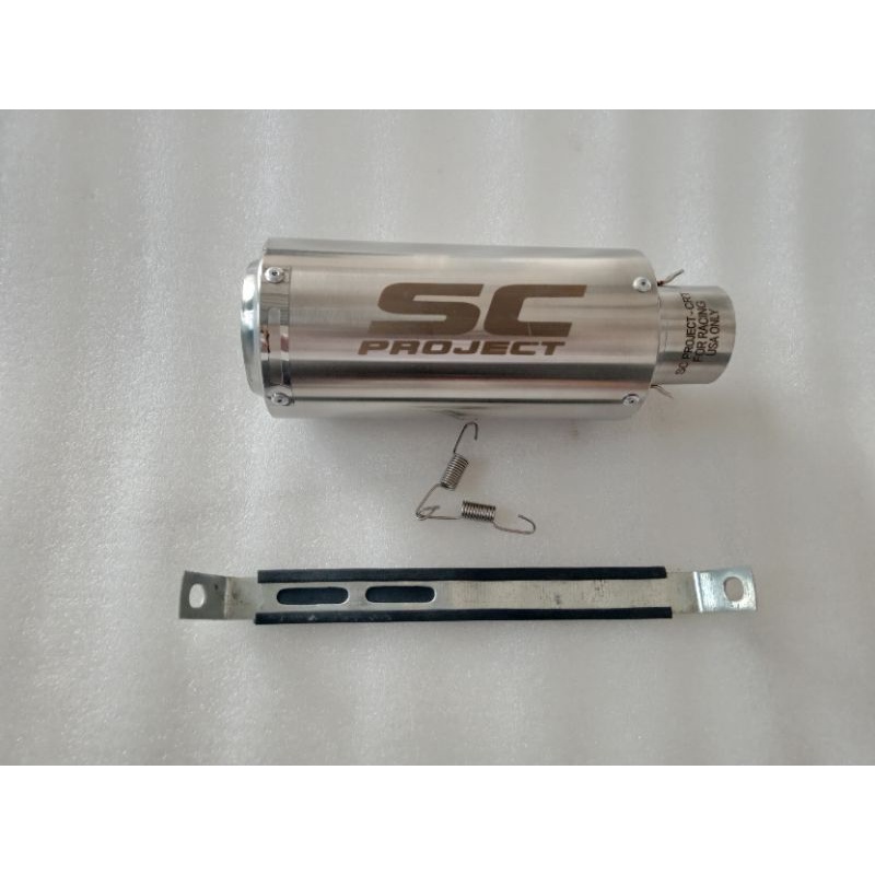 KNALPOT RACING SC PROJECT SLINCER ONLY STAINLESS TITAN, BLACK DOFT,CARBON UNTUK VIXION, VERZA, BYSON