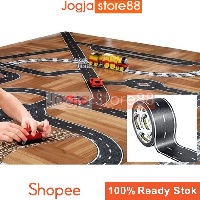 

Lakban Mainan Anak | Tape Lintasan Jalan Raya Anti Air 48mm - Black