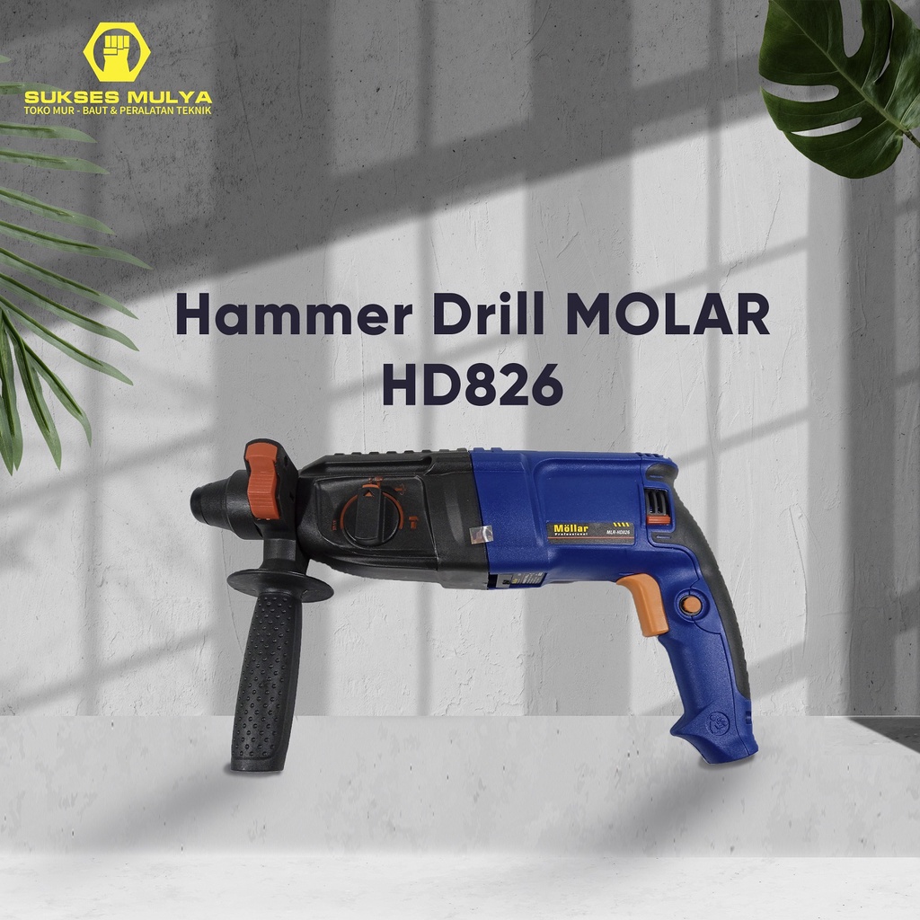 MOLLAR HD826 Hammer Drill Mesin Bor Beton 800 Watt