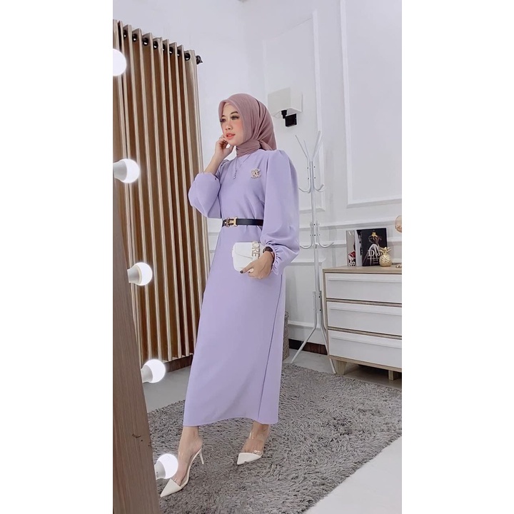 COD || AMARA dress gamis Lengan Balon || Outfit Kondangan 2022 || Dress Best Seller || Dress Lengan Balon Viral Kekinian