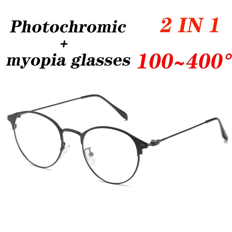 Kacamata Myopia 100-400° Kacamata Myopia Dengan Frame Metal Photochromic Grade