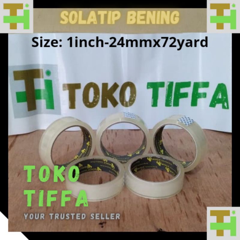 

Selotip bening 24mm x 72 yard solatip isolasi