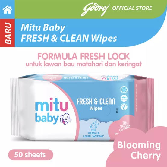 Mitu Baby Wipes Fresh &amp; Clean 50'S