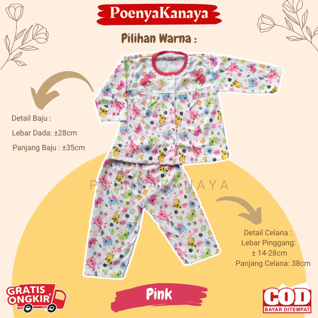 Setelan Baju Bayi Piyama Bayi Panjang Perempuan KOALA Syifana 6-18 bln SPY119