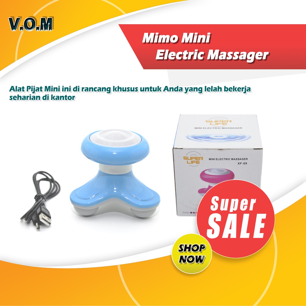 VOM Mimo Mini Electric Massager / Alat Pijat Mini USB Portable - 0076