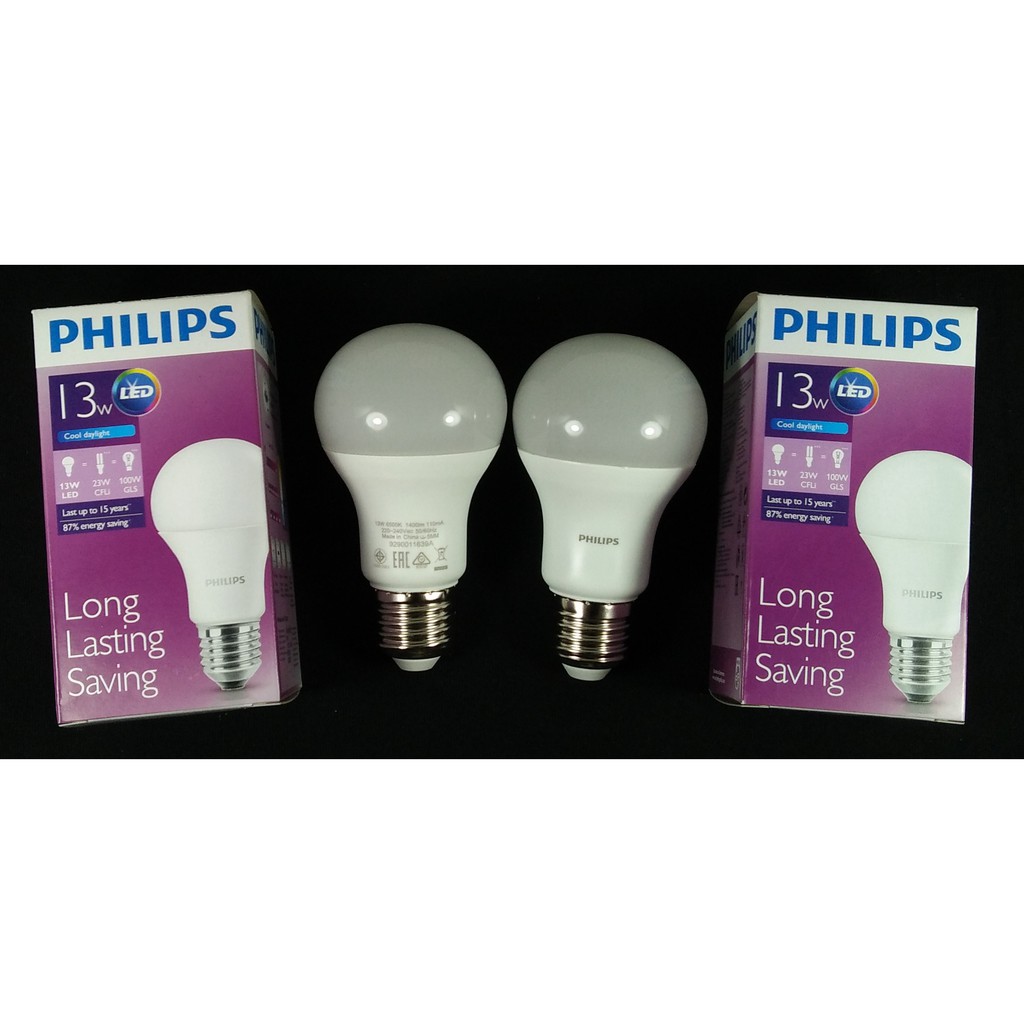 Jual Philips LED Bulb 13w E27 220-240V 1400 Lumen 6500k(Putih) | Shopee ...