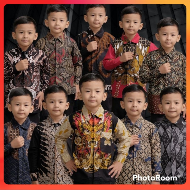 Baju batik anak laki-laki  baju batik pria anak lengan panjang umur 2-13 th CALYABUTIK