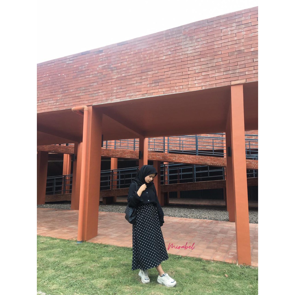 Rok Midi Polkadot| Vivian Midi Skirt Motif Polkadot