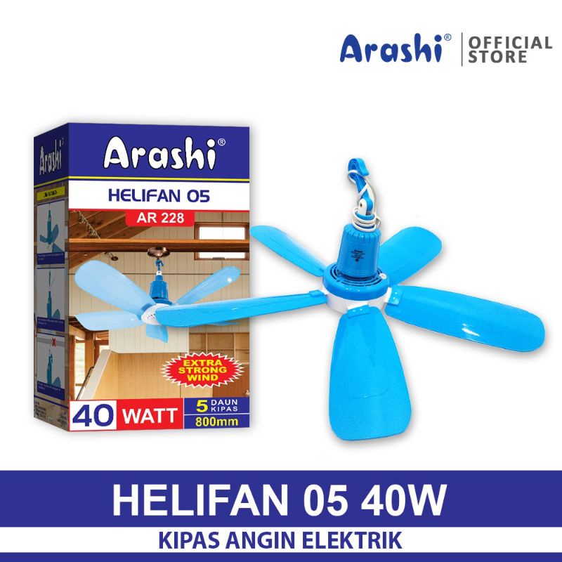 Arashi AR 228. kipas angin gantung 5 baling Helifan 05-40