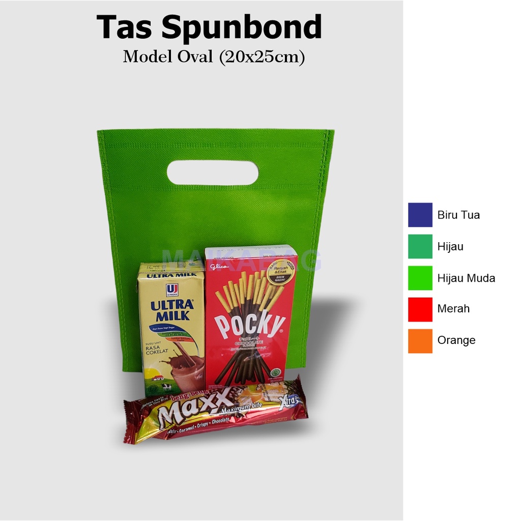 

Tas Spunbond Oval 20x25 cm / Goodie Bag / Tas Souvenir