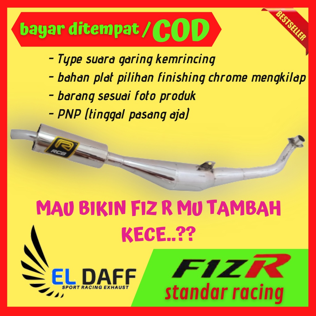 Knalpot Fiz r Force1 Standar Racing Samping model ori chrome RCB