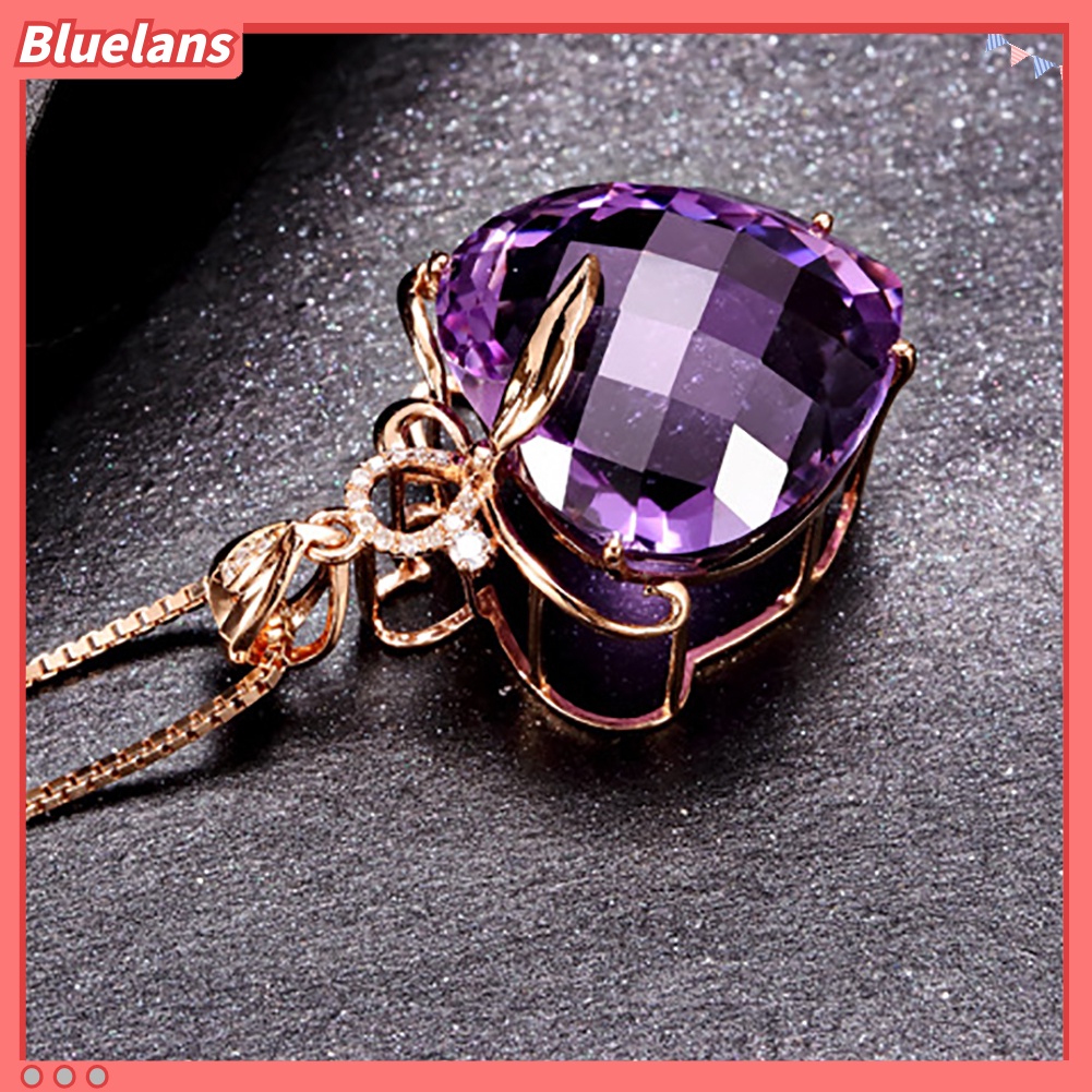 Bluelans Women Luxury Heart Shape Rhinestone Pendant Necklace Jewelry Charm Gift