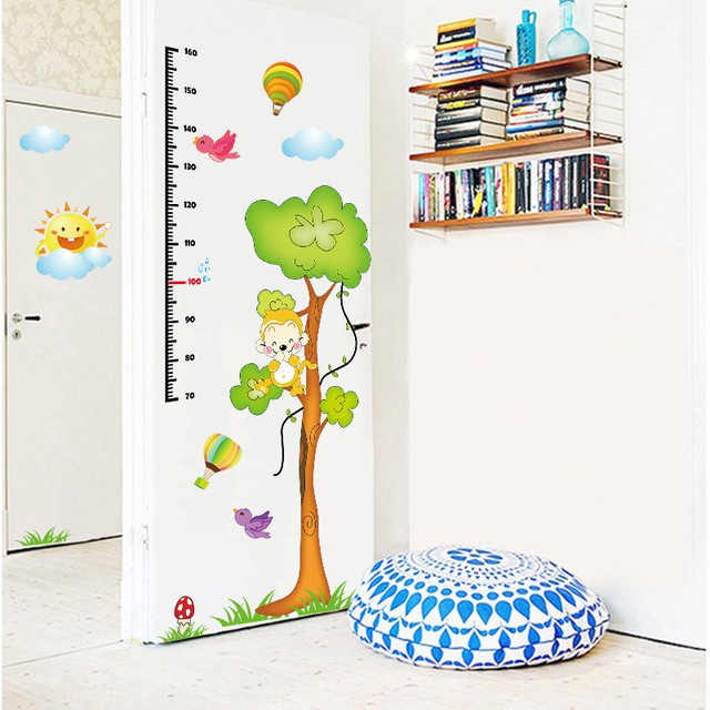 Reliza Wall Sticker Pengukur Tinggi Badan Pohon Animal Awan Grow Up Stiker Dinding LDR8201