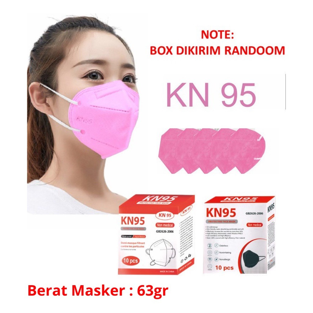 MASKER KN95 EARLOOP WARNA PINK / MASKER EARLOOP HARGA PER/PCS MASKER WAJAH