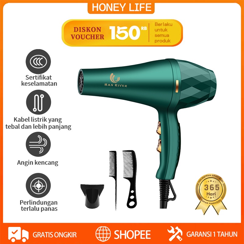 Hair dryer HRHD03 pengering rambut /perawatan rambut/kecantikan  suhu konstan 800W