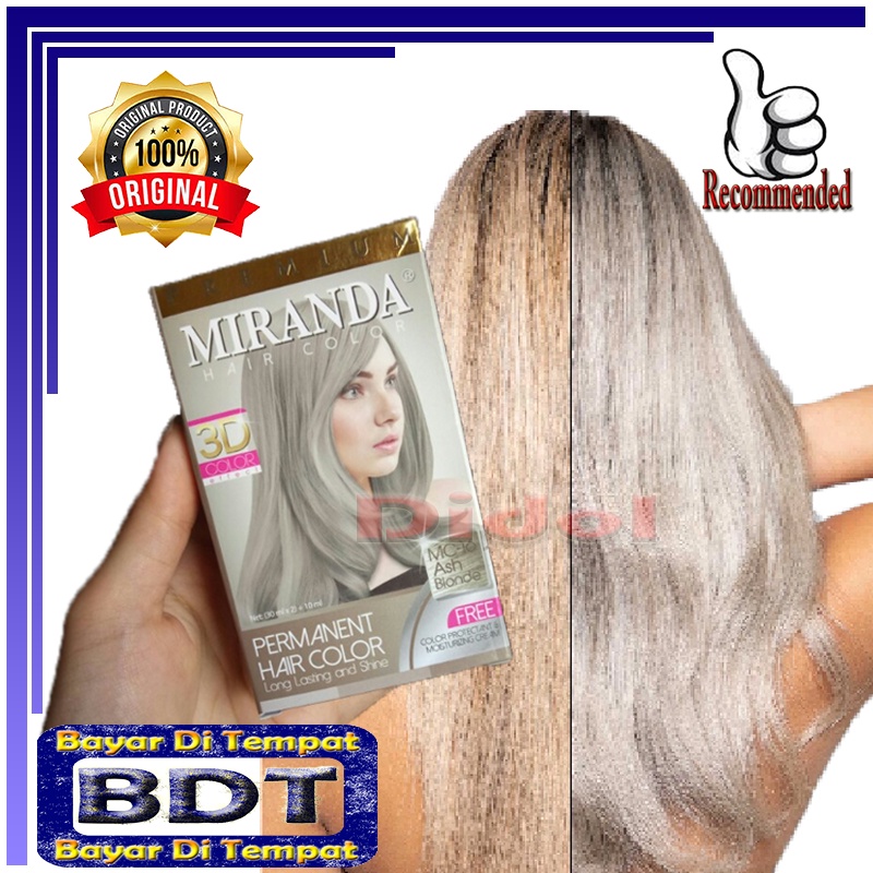 Pewarna Rambut Permanen Miranda Hair Color Premium MC-16 Ash Blonde Pewarna rambut yang Bagus Cat Ra