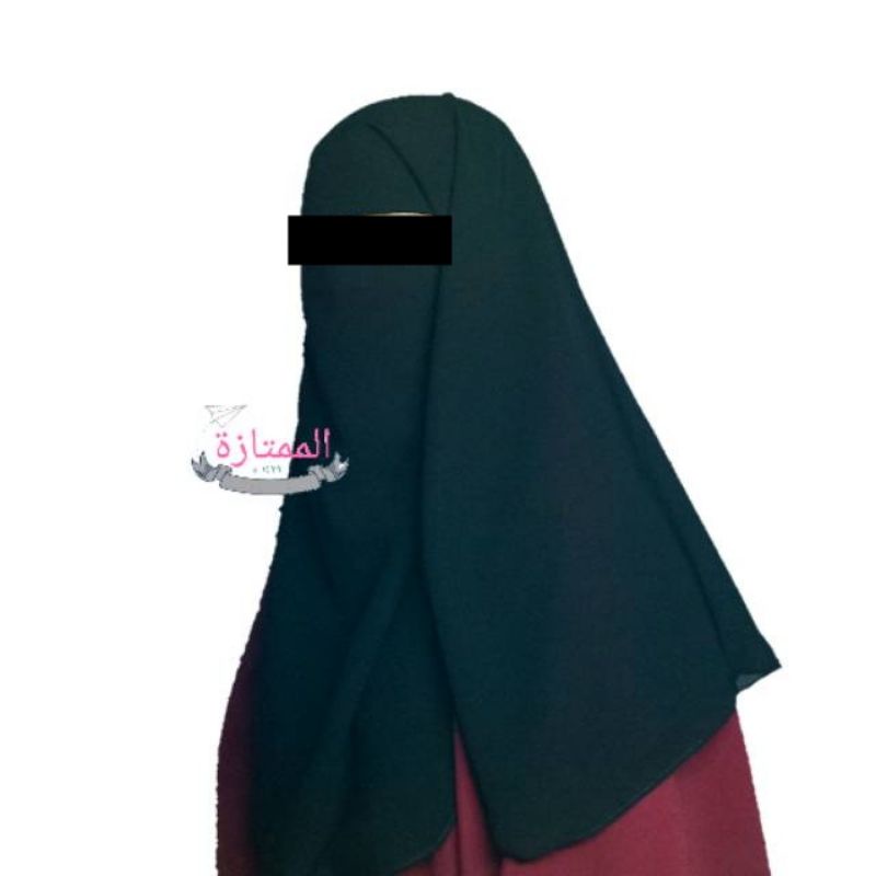 Cadar Yaman Sifon Silky Jet Black/Niqab/Burdah/Cadar Murah