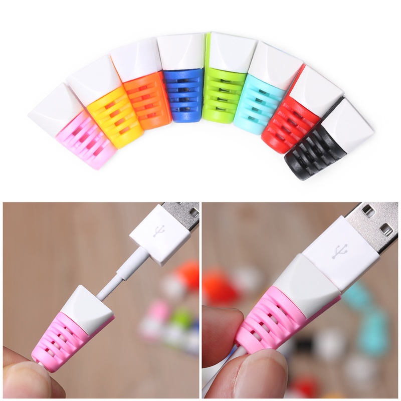 2pcs Cover Pelindung Kabel Data / Charger USB / Earphone Bentuk Spiral