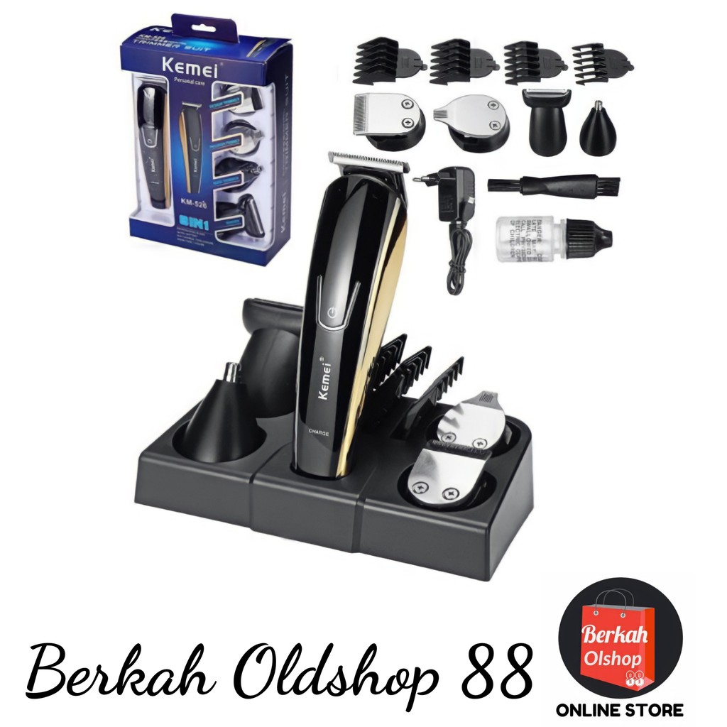 Berkah Oldshop 88 - Alat Cukur Rambut Charger Kemei KM 526 8 in 1 Hair Clipper Kemei 526