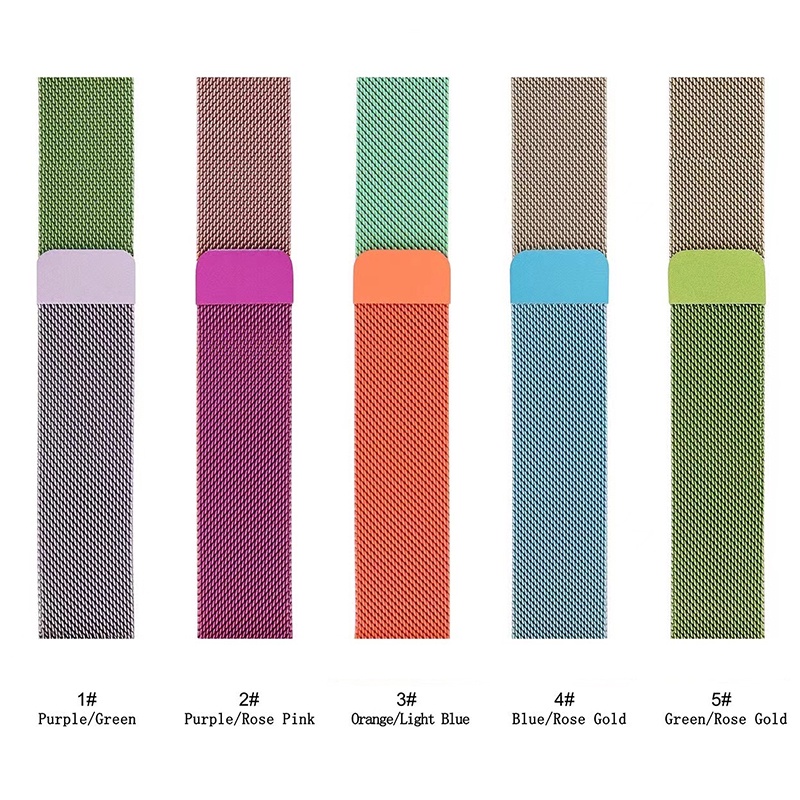 Gradient Color Milanese Watch Band For Aple Watch 8/ultra/7/6/5/4/3/2/1/SE Magnetic Stainless Steel Strap For Iwatch 38/40mm 42/44mm