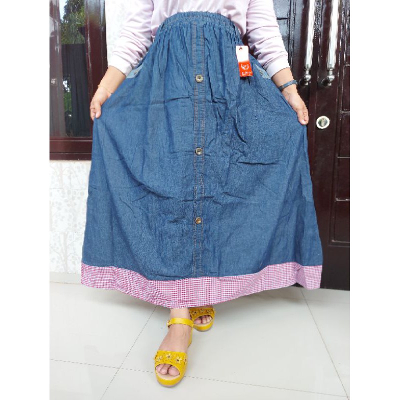 Rok Jeans Wanita Jumbo // Rok Jeans Wanita Jumbo variasi kotak&quot;