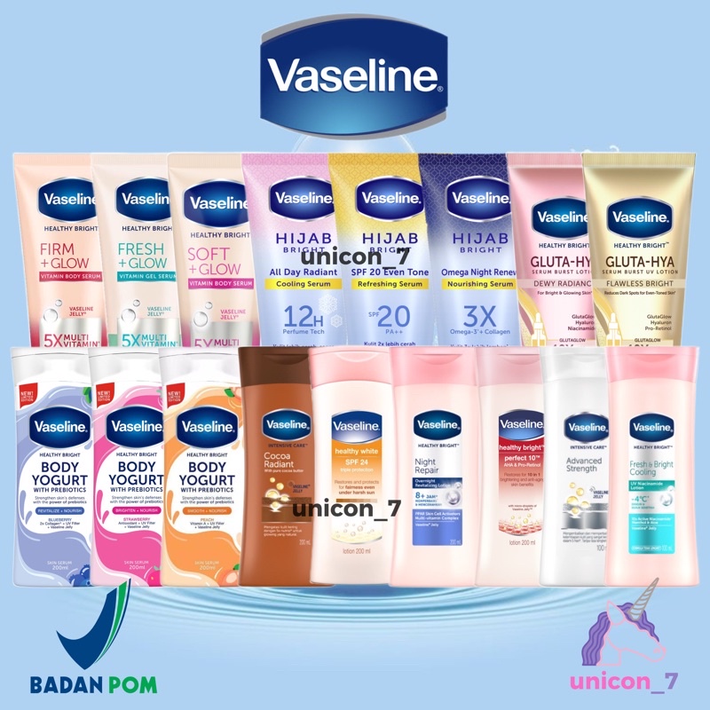 ❤️ UNICON ❤️ VASELINE BODY LOTION Vaseline Hand Body Lotion Original Firm+Glow Fresh+Glow Soft+Glow 