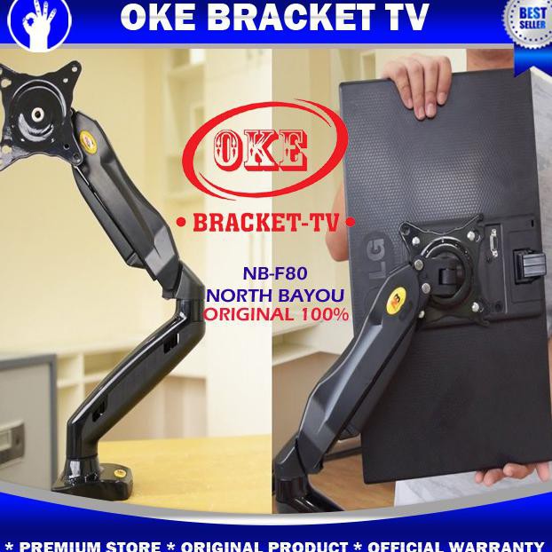 Ready&Siapkirim North Bayou Nb F80 Gas Spring Bracket Tv Monitor Meja / Bracket Meja - Nb F80