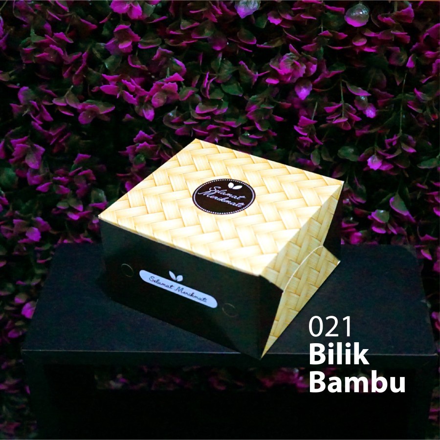 

10 pcs Snack Box 12x12x7 Dus Kemasan Makanan Kotak Kue Kardus Hampers Gift Package Food Packaging Kotak Makan Motif Bunga 4