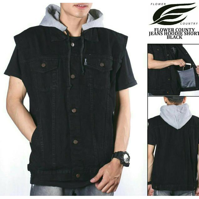 jaket jeans short pria rompi levis pria murah