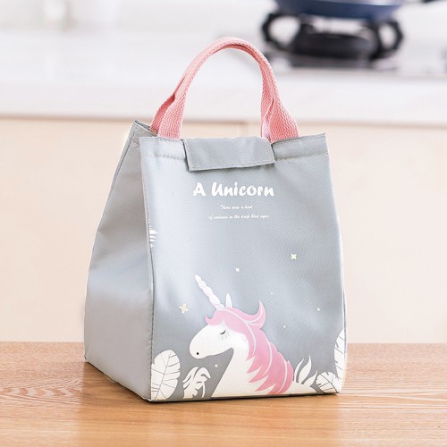 Lunch Bag / Tas Bekal Anak Motif Unicorn / Insulated Cooler Bag Dilengkapi Aluminium Foil