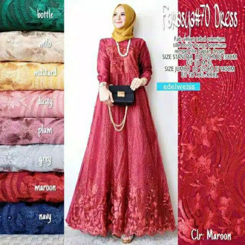 ( TERMURAH ) Leana #2 gamis exclusive JUMBO LD #120 kekinian best seller asmara gown #1 liyana dress