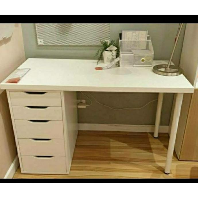 Murah Meja Kerja Kantor/ Meja Belajar Kayu Putih 120 X50X75 Ready Stok Sherilgd