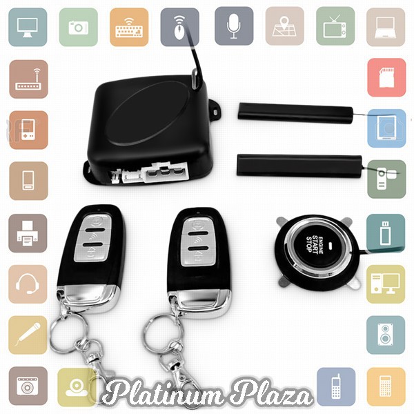 Zeepin Push Start One Button Ignition Car Keyless Entry System with Remote Control - `2NV0XT-- Black