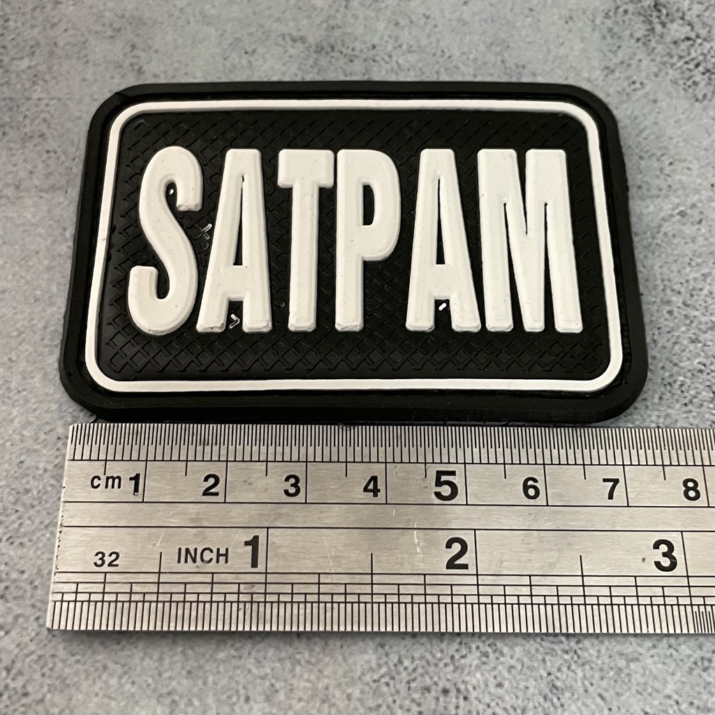 Patch Security (Satpam Tulisan Putih) - Patch Velcro Satpam - Prepetan Satpam Tulisan - Velcro Karet