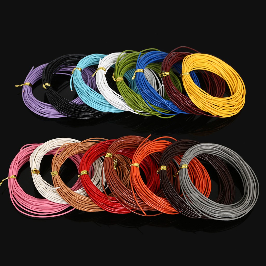 5 M/strand 1MM Round Real Leather Jewelry Cord/wire/thread/string Beading Cords For Necklace Bracelet DIY Jewelry Findings