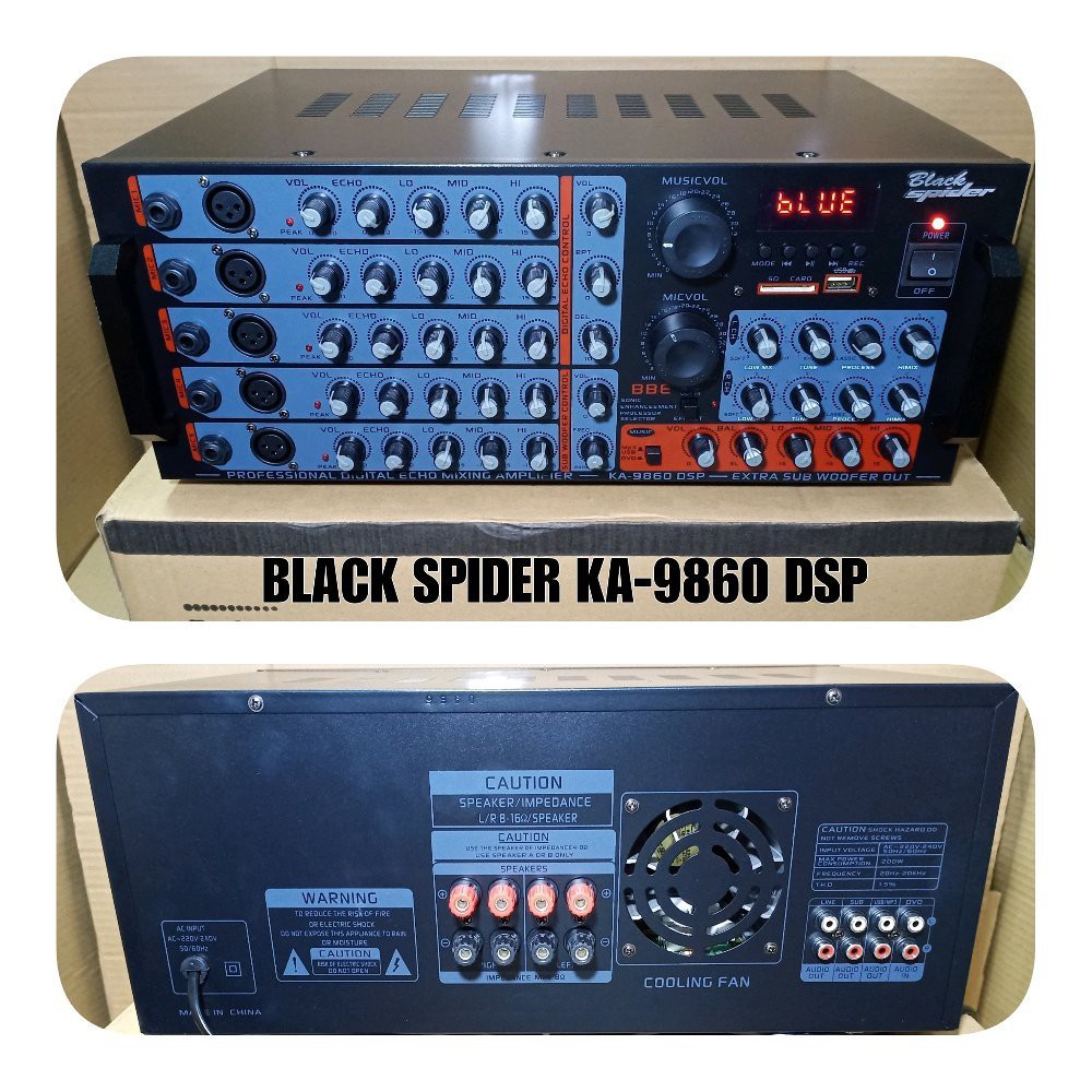 AMPLI BLACK SPIDER KA 9860DSP PROFESIONAL DIGITAL MIXER AMPLIFIER