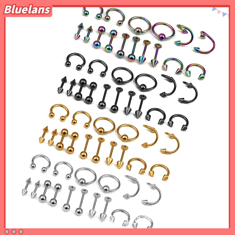 16 Pcs Alat Tindik Bibir Hidung Alis Perut Lidah Untuk Hadiah